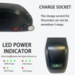 48V 20Ah Electric Bike Battery 48V 16Ah Lithium-Ion Battery with Charger, Safe Lock, Led Indicator Light, Base for Batteries for Mid Drive Kit & Hub Motor for 0-1500W Electric Bike Kit Batteries