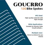 goucrro Bike Spokes Electric Bicycle E-Bike Tricycle Wheel Silver Spokes 12G 2.5mm Steel 45mm-254mm with Nipples 38pcs(Silver,12G-138mm)