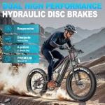 FREESKY Swift Horse Pro 2025 Electric Bike with 2000W BAFANG Motor, 48V 30Ah Battery, 26" Fat Tires, Up to 35MPH &120-Mile Range, Full Suspension Mountain EBike for Adults, Rear Rack &Full Fenders