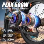 VARUN E Bikes for Men - Peak 750W Ebikes for Adults - Fat Tire Electric Bike Up to 25MPH 60+ Miles with 48V 13AH Removable Battery - 26" Electric Mountain Bike Features 7-Speed, Lockable Suspension