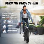 VARUN E Bikes for Men - Peak 750W Ebikes for Adults - Fat Tire Electric Bike Up to 25MPH 60+ Miles with 48V 13AH Removable Battery - 26" Electric Mountain Bike Features 7-Speed, Lockable Suspension