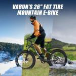 VARUN E Bikes for Men - Peak 750W Ebikes for Adults - Fat Tire Electric Bike Up to 25MPH 60+ Miles with 48V 13AH Removable Battery - 26" Electric Mountain Bike Features 7-Speed, Lockable Suspension