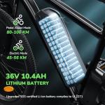 35-Speed Electric Bike for Adults 750W 26" Tire Commuting Electric Mountain Bike 20MPH Range 55+ Miles 374.4Wh Removable Battery Front Fork Suspension Fenders Lightweight Electric Bicycle,Black