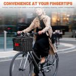 CDYWD Bike Basket Front for Men & Women, Large Bicycle Front Basket for Adult Bikes with Removable Liner Bag, Heavy Metal Bike Cargo Basket for Ebike, Electric Bike, Mountain Bike, City Bike, Cruiser