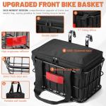 CDYWD Bike Basket Front for Men & Women, Large Bicycle Front Basket for Adult Bikes with Removable Liner Bag, Heavy Metal Bike Cargo Basket for Ebike, Electric Bike, Mountain Bike, City Bike, Cruiser