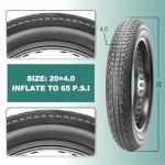 WHEELO E-Bike Fat Tire: 20x4.0 Inch Heavy Duty Fat Tire for Electric Mountain Bicycle and Trike,Folding High-Performance and All-Terrain Tire with Offroad or Trail Riding