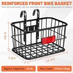 CDYWD Bike Basket Front for Men & Women, Large Bicycle Front Basket for Adult Bikes with Removable Liner Bag, Heavy Metal Bike Cargo Basket for Ebike, Electric Bike, Mountain Bike, City Bike, Cruiser