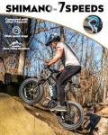 Qlife Racer Fat tire Electric Bike for Adults - 28MPH Mountain Ebike with Peak 1200W Brushless Motor, 499Wh Removable Battery, 20X4.0 Tire Step Over E-MTB with 7-Speed Black Classic