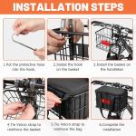 CDYWD Bike Basket Front for Men & Women, Large Bicycle Front Basket for Adult Bikes with Removable Liner Bag, Heavy Metal Bike Cargo Basket for Ebike, Electric Bike, Mountain Bike, City Bike, Cruiser