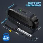 H HAILONG 48V 15Ah Lithium Battery for Electric Bike/E-Bike/Scooter, 54.6V 4A Fast Charger & 30A BMS, Power Switch, LED Display, Secure Lock, Compatible with 100W-1000W Motors (Motorcycle/Tricycle)