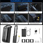 H HAILONG 48V 15Ah Lithium Battery for Electric Bike/E-Bike/Scooter, 54.6V 4A Fast Charger & 30A BMS, Power Switch, LED Display, Secure Lock, Compatible with 100W-1000W Motors (Motorcycle/Tricycle)