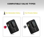 PO13ON Mini Electric Bike Pump with Gauge, Max 120 PSI, 28s Fast Inflate Tiny Portable Bicycle Pump, Presta and Schrader Valve for E-Bike, Mountain, City, Gravel and Road Bike, Cycling Accessories