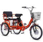 Adult Electric Tricycle, Electric Tricycle, Two-Seater Mobility Vehicle, Tricycle That can Carry Passengers, with Shopping cart, 48V 13Ah Lithium Battery (Orange)