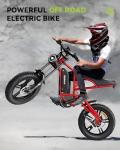 HIDOES B6 Electric Dirt Bike for Adults 20 inch Fat tire Fast 30-40mph ebike 300+ lbs Heavy Duty Mountain Bicycle Off Road 40 Miles Long Range Bikes for Commuter Mens Women Teens Girls e-Bike