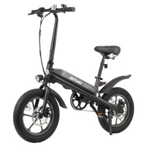 Gotrax S3 16" Electric Bike, Max Range 25Miles(Pedal-Assist)&Max Speed 20Mph, 500W Folding E-Bike with 280.8Wh Battery, Adjustable Seat&Dual Fenders, Commuter Electric Bicycle for Adults/Teens Black