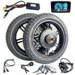 72V2000W Electric Fat Bike Motor Wheel Kit Aluminum Rim motor Set 20x4.0 inch Rear Drive Ebike Motor conversion rear motor with front wheel Include Puncture Resistant Fat Tires