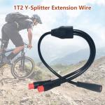 1T2 Y-Splitter Extension Wire with Julet Type 2pin Connector for Bike Headlight Cable in eBike Conversion Kits (2pin, 7" in Length, 2 Male to 1 Femal)