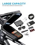 whale fall Bike Phone Frame Bag Waterproof, 3D Eva Hard Shell, Bike Phone Holder, Bicycle Top Tube Bag, Cycling Pouch with Rain Cover, Bike Accessories for Phones Under 7"