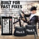 26x4.0 Fat Bike Tube Set (2 Pack) - Premium Replacement for E-Bikes with 26x4.0 Fat Bike Tires Tube Wheels. Schrader Valve with 2 Tire Levers Included. Inner Tube for 26 inch Ebike Electric Bicycle