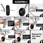 HUASION Adjustable Bicycle Training Wheels for Adults, Fit 24" to 28" Bikes, Steel Construction, Black, 1 Pair - Safe and Stable Learning Training Wheels