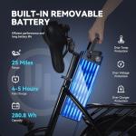 Qlife Cityrun Folding Ebike, 16" Electric Bike for Adults with Speed 20MPH Peak 500W Motor, Max Range 30 Miles, 36V 280.8Wh UL2849 Certified Removable Battery, Mini Foldable E-Bikes with Black