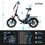 Qlife Cityrun Folding Ebike, 16" Electric Bike for Adults with Speed 20MPH Peak 500W Motor, Max Range 30 Miles, 36V 280.8Wh UL2849 Certified Removable Battery, Mini Foldable E-Bikes with Black