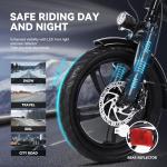 Qlife Cityrun Folding Ebike, 16" Electric Bike for Adults with Speed 20MPH Peak 500W Motor, Max Range 30 Miles, 36V 280.8Wh UL2849 Certified Removable Battery, Mini Foldable E-Bikes with Black