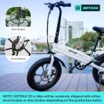 Gotrax S3 Electric Bike, 16x3.0 Fat Tire Electric Bicycle for Adults, 750W Peak Motor, Max Range 25 Miles, Up to 20 MPH, Removable Battery, Adjustable Seat, Folding Electric Bike for Adults/Teens 13+
