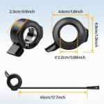Thumb Throttle for Bafang 3 Pin Female Connector Speed Throttle for BBS01B BBS02B BBS-HD Mid Drive Motor eBike Conversion Kits E-Bike Throttle with 17.7 inch Cable