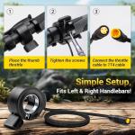 Thumb Throttle for Bafang 3 Pin Female Connector Speed Throttle for BBS01B BBS02B BBS-HD Mid Drive Motor eBike Conversion Kits E-Bike Throttle with 17.7 inch Cable