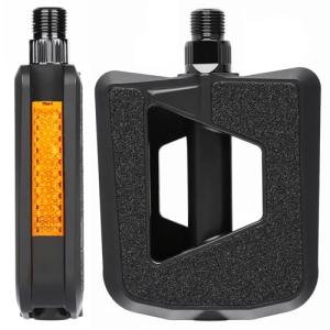 Flexsteep Bike Pedals - Non-Slip Plastic Pedals with Reflectors, Lightweight 9/16" Platform Fits City/Road/Hybrid/E-Bikes/Beach Cruiser/Most Adult Bikes