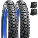 2 PCS 20" E-Bike Fat Tires 20 x 3.0 (76-406) and 2 PCS Heavy Duty Bike Tubes 20x3.0/3.5 AV32mm Schrader Valve Compatible with 20x3 All-Terrain Directional Tread Bicycle Tires and Tubes (Y-1136)