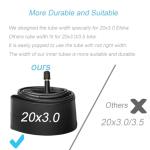 2 Pack 20x3 Fat Tire Bike Inner Tubes, 20 x 3.0 Premium Quality Butyl Rubber Inner Tube with Schrader Valve for 20 inch Electric Bicycle