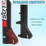 BUCKLOS 26 inch 4.0" Fat Tire E-Bike Suspension Fork, 180mm Travel Spacing Hub 135mm 1-1/8" Straight MTB 9mm QR Electric Bicycle Oil Double Shoulder Disc Brake Front Fork, Snow Beach Mountain Bike