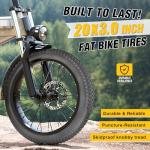 1 Unit-20x3.0 E-Bike Fat Tire-76-406 Robust,High-Performance 20inch Fat BikeTyre for MTB and Ebikes,Durable All-Terrain Directional Knobby Tread,Superior for Street & Trail Adventures