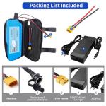 Airuxuan 48V Ebike Battery 10Ah Electric Bike Battery with Waterproof Case,54.6V 2A Charger, XT60 Connector and BMS for 100-800W Electric Bicycles Motor