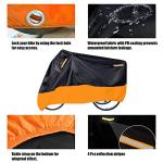 Premium Adult Tricycle Cover, Fit All 3-Wheel Bike or Motorcycles Outdoor and Indoor Storage, 104" L x 43.3" W x 49" H (Black & Orange)