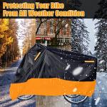 Premium Adult Tricycle Cover, Fit All 3-Wheel Bike or Motorcycles Outdoor and Indoor Storage, 104" L x 43.3" W x 49" H (Black & Orange)