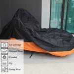 Premium Adult Tricycle Cover, Fit All 3-Wheel Bike or Motorcycles Outdoor and Indoor Storage, 104" L x 43.3" W x 49" H (Black & Orange)