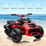 ARIBLL 24V Kids Electric Tricycle Motorcycle Toy,Ride on Motorcycle for Kids,2 Speeds with Headlights, Music and Battery Powered Pedals for Boys and Girls (Red)