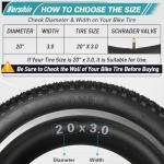 20x3.0 Inch E-Bike Mountain Bicycle Tire Replacement, High-Performance Puncture-Resistant and All-Terrain Folding Electric MTB Tire for MTB, E Bikes, Terrain Tread for Street and Trail Riding