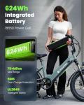 isinwheel U8 Electric Bike for Adults,1000W Peak Motor Ebike,Max 20/28MPH 75-105Miles Range Electric Bicycle,48V 13AH/18AH Battery Commuting 20" Step Thru Fat Tire Ebikes for Adults,7 Speed Gearing