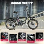 Windone E20 Electric Bike for Adults, Max 20 MPH Speed & 40 Miles Range, 20''×3.0'' Tire and 350W Motor Electric Bicycle, 7 Speed Shimano for Urban Commuters, Removable Battery, Ebike