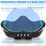 CDYWD Noseless Oversized Bike Seat for Men Women Comfort, Extra Wide Padded Bicycle Seat Cushion, Large Comfortable Bike Saddle for Peloton, Stationary Exercise Bike, Beach Cruiser, City Bike, Ebike
