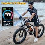 ZDZA Electric Bike, 26"x4.0" Fat Tire Ebike for Adults, 1500W Peak Motor, Electric Mountain Bike, 28 mph Top Speed, E Bike with LCD Colorful Display, 7 Speed and Dual Suspension (Black)
