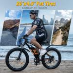 ZDZA Electric Bike, 26"x4.0" Fat Tire Ebike for Adults, 1500W Peak Motor, Electric Mountain Bike, 28 mph Top Speed, E Bike with LCD Colorful Display, 7 Speed and Dual Suspension (Black)