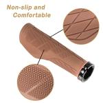 SOLODRIVE Ergonomic Design Bike Grips, Comfortable Bicycle Handlebar Grips, Single Lock-on Mountain Bike Grips, Non-Slip Handle Grips, Fit MTB, E-Bike, Hybrid, City Commuter Bikes, Scooter (Brown)