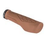 SOLODRIVE Ergonomic Design Bike Grips, Comfortable Bicycle Handlebar Grips, Single Lock-on Mountain Bike Grips, Non-Slip Handle Grips, Fit MTB, E-Bike, Hybrid, City Commuter Bikes, Scooter (Brown)