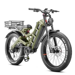 eAhora Romeo Pro Electric Bike - 2025 34MPH 1600W 48V 60AH 200Miles Long Range Ebike for Adults, 26" * 4.0 Fat Tire Fast Electric Mountain Bike Full Suspension Off-Road E-Bike, UL2849