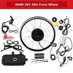 Serendicy Electric Bike Conversion Kit Wheel E-Bike Hub Motor Kit 36V 350W 20" Bicycle BLDC Controller with LCD Display Controller Brake Fits 20-inch Tire
